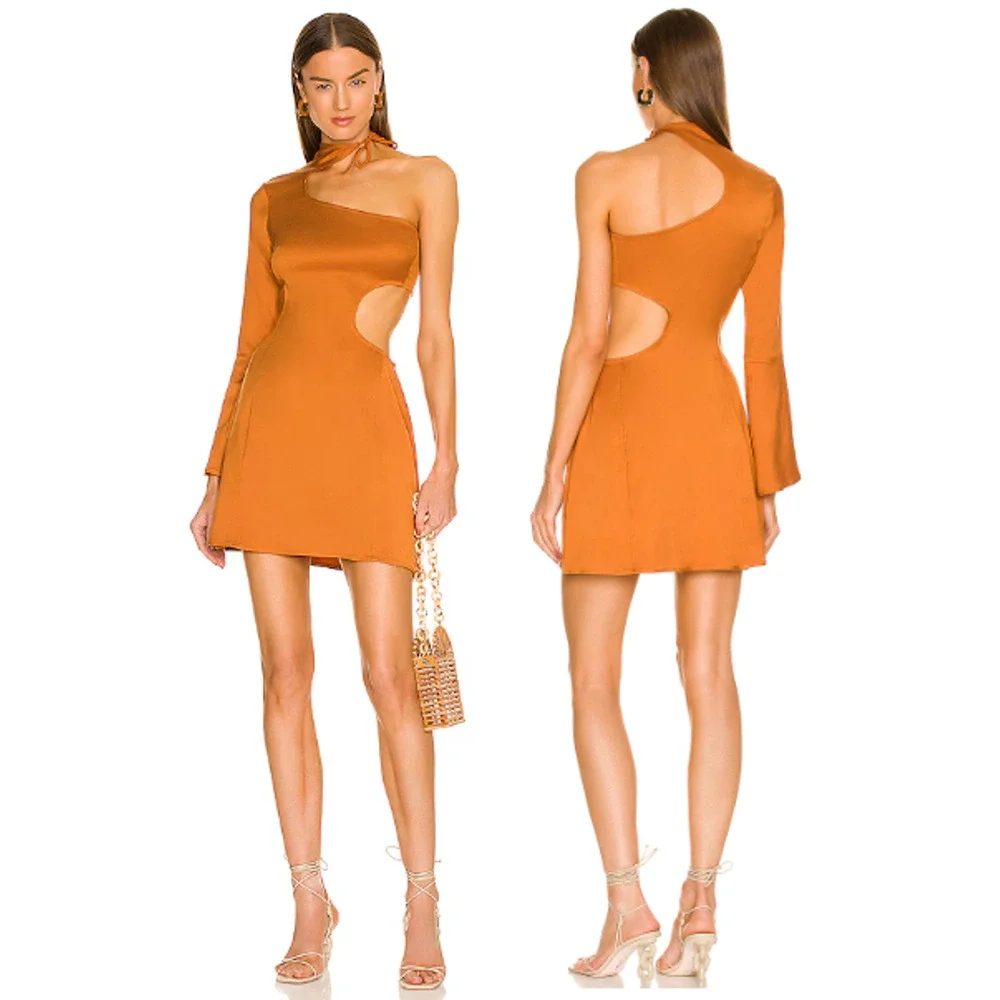 orange and white polka dot dress Burt Orange Polka Dot Dress